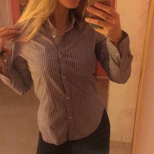 Purple striped button down